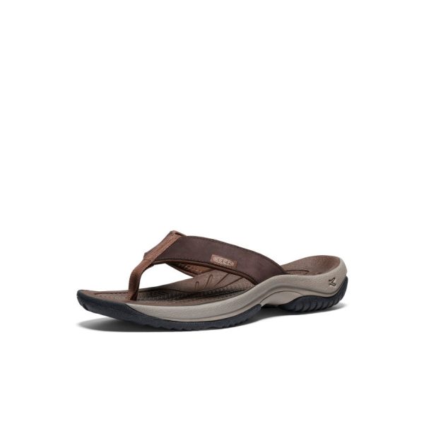 Men's Kona Leather Flip-Flop  |  Java/Dark Earth