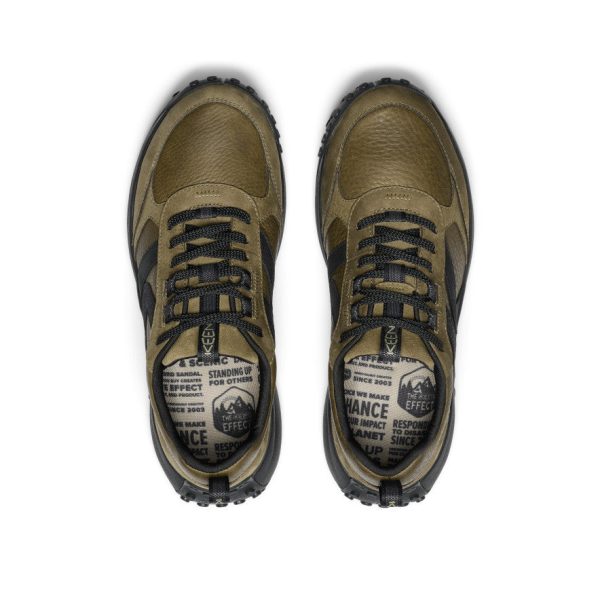 Men's KS86 Leather Sneaker  |  Dark Olive/Black