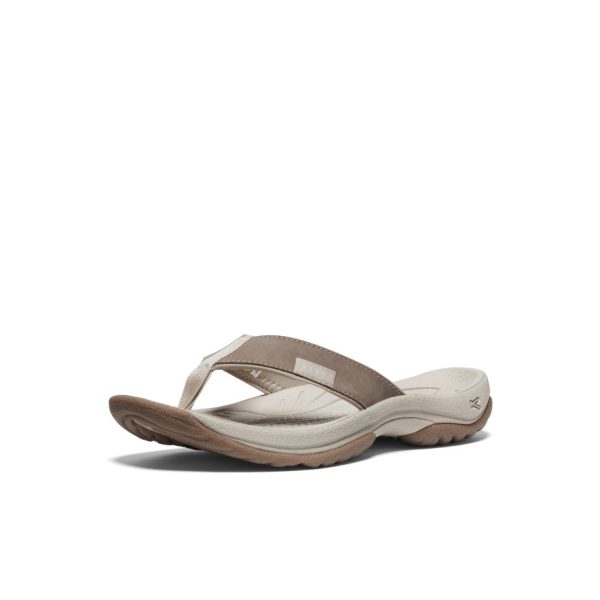 Women's Kona Leather Flip-Flop  |  Brindle/Silver Birch