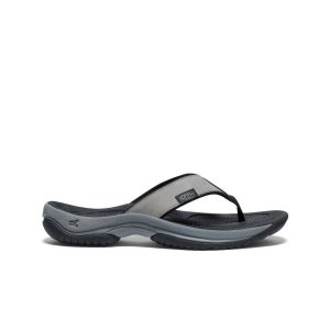 Men's Kona Leather Flip-Flop  |  Steel Grey/Black